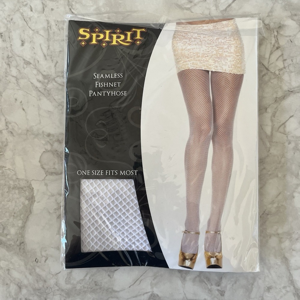 Seamless Fishnet Pantyhose *New* White One Size